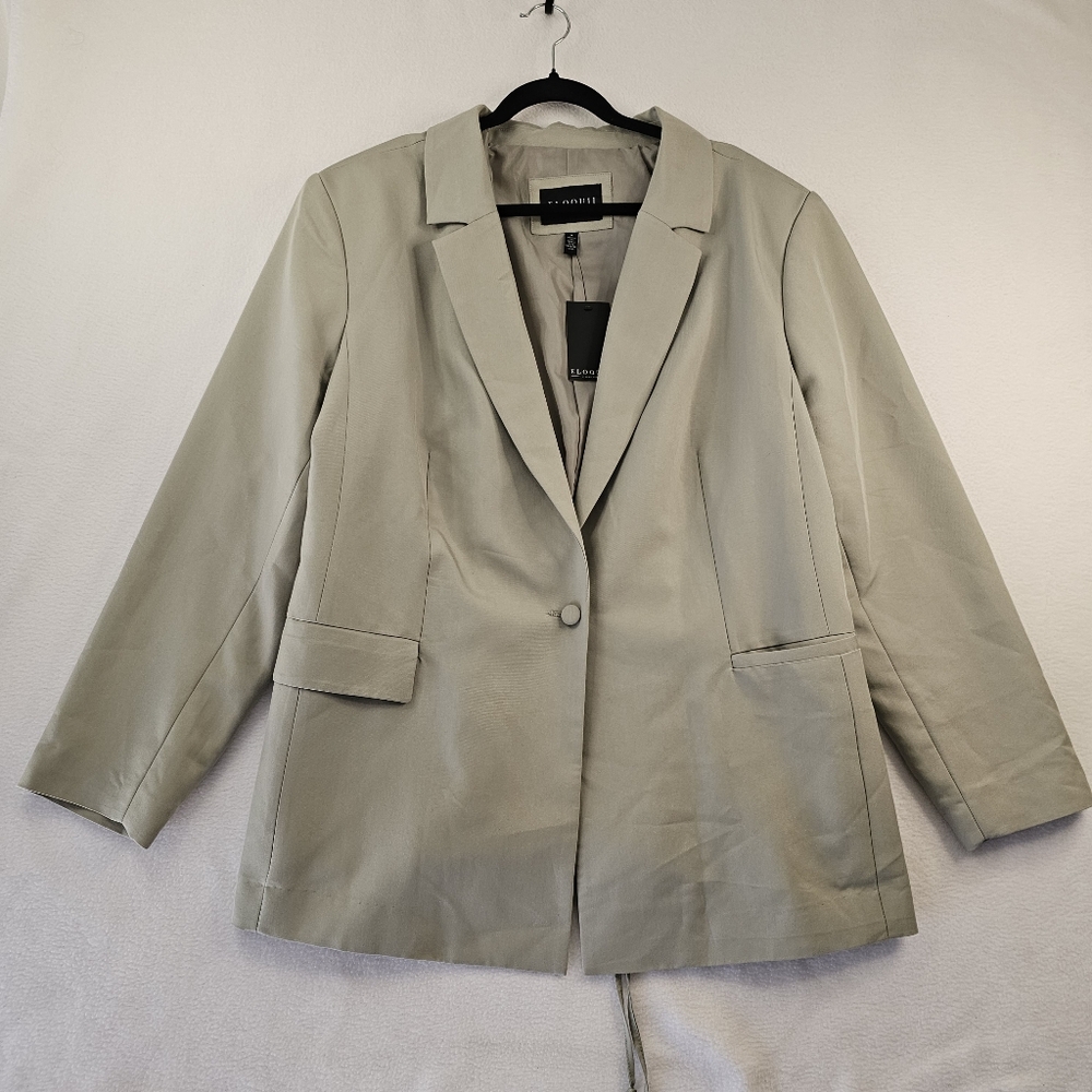 ELOQUII NWT Women's GRAY Blazer Jacket Size 24